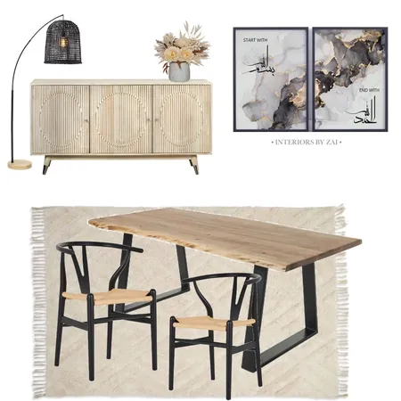 Modern Rustic Dining Interior Design Mood Board by Interiors By Zai on Style Sourcebook