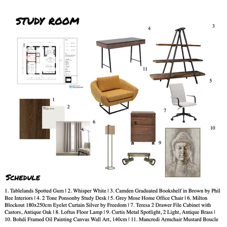 Study room Interior Design Mood Board by Ying on Style Sourcebook