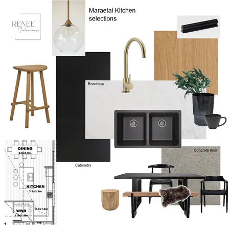 Maraetai kitchen moodboard gold Interior Design Mood Board by Renee Interiors on Style Sourcebook