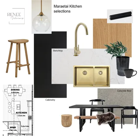 Maraetai kitchen moodboard gold 2 Interior Design Mood Board by Renee Interiors on Style Sourcebook