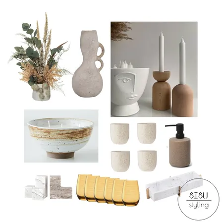 Downstairs guest room bar shelving Interior Design Mood Board by Sisu Styling on Style Sourcebook