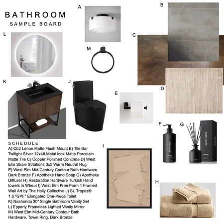 Bathroom IDI Module 9 Interior Design Mood Board by theweavetamer on Style Sourcebook