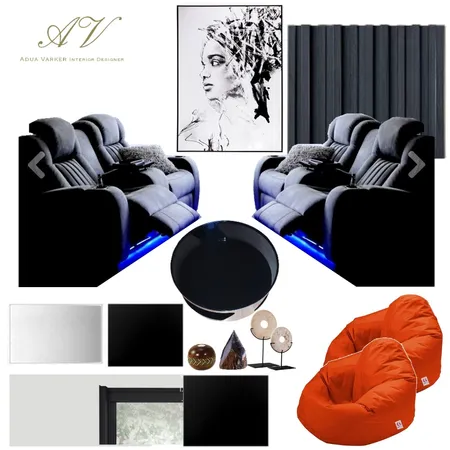 Modern Theatre Room Interior Design Mood Board by Adua on Style Sourcebook