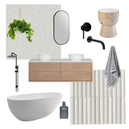 Drew & Leah Bathroom Vision Board Interior Design Mood Board by CaraLee on Style Sourcebook