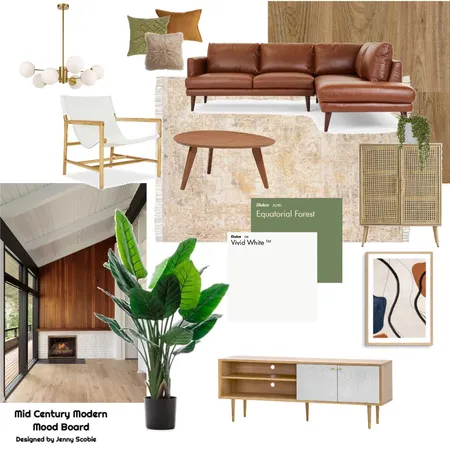 Mid Century Modern Living Room Interior Design Mood Board by JennyS on Style Sourcebook