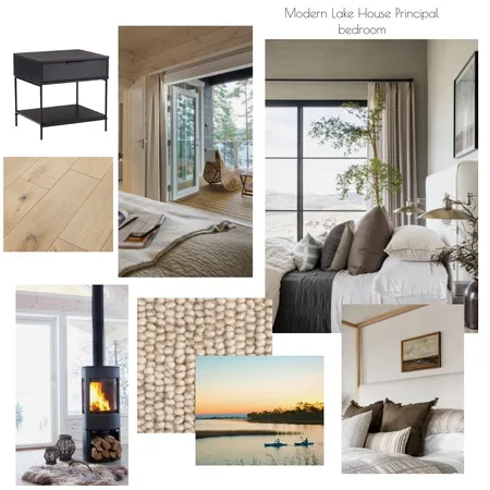 Modern Lake house Principal bedroom Interior Design Mood Board by leighnav on Style Sourcebook