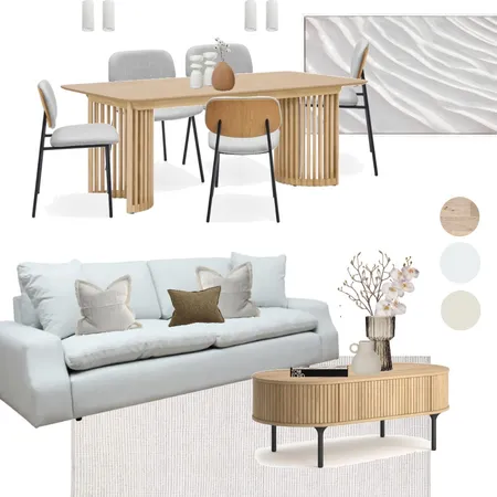 Rosie's Living/Dining Sample Board V2 Interior Design Mood Board by AJ Lawson Designs on Style Sourcebook