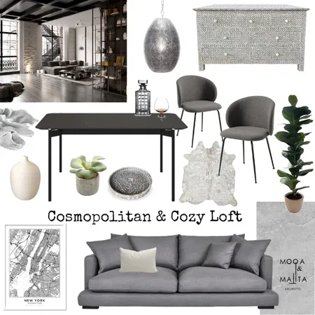 Cosmopolitan&Cozy Loft Interior Design Mood Board by Alessia Malara on Style Sourcebook