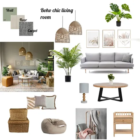 Boho chic living Interior Design Mood Board by Aminast on Style Sourcebook