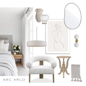 Light and Airy Bedroom Interior Design Mood Board by Arc and Arlo on Style Sourcebook