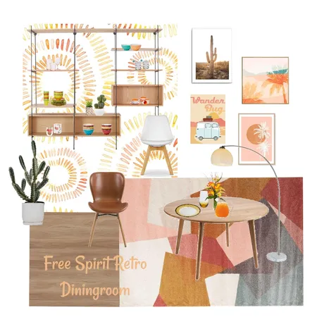 Free Spirit Retro Diningroom Interior Design Mood Board by KarinB on Style Sourcebook
