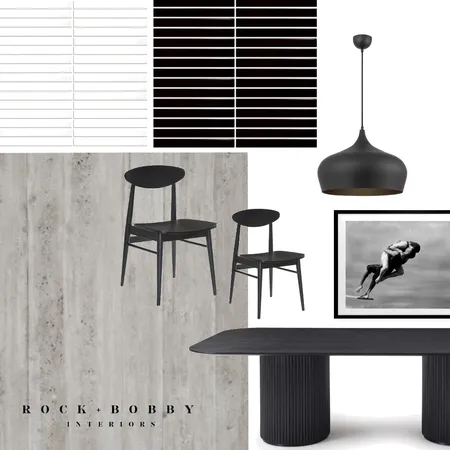 Black Dining Room Interior Design Mood Board by ameliarogers on Style Sourcebook