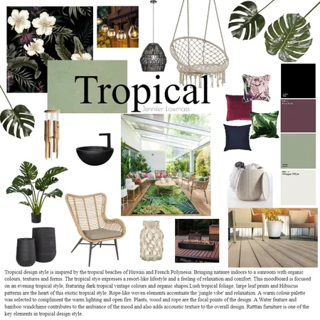 Tropical & Description Interior Design Mood Board by Jennifer Lowmass on Style Sourcebook