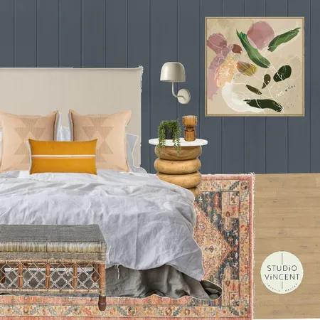 Cozy Bedroom HArdie Groove Salmon Interior Design Mood Board by Studio Vincent on Style Sourcebook