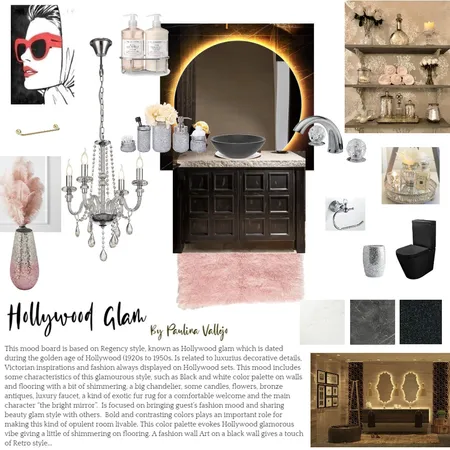 Hollywood Glam guest bathroom Interior Design Mood Board by pvc82di on Style Sourcebook