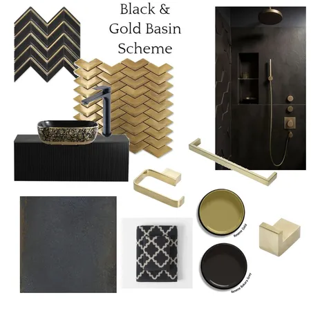 Black & Gold Basin Scheme Interior Design Mood Board by JJID Interiors on Style Sourcebook