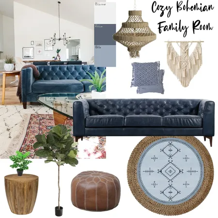 Boho Chic Family Room Interior Design Mood Board by LStruska on Style Sourcebook