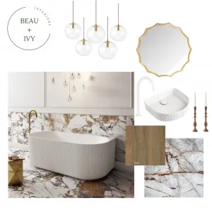 Marble Bathroom Interior Design Mood Board by Beau+Ivy Interiors on Style Sourcebook