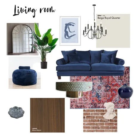 Blue living room Interior Design Mood Board by Ekaterina Semina on Style Sourcebook