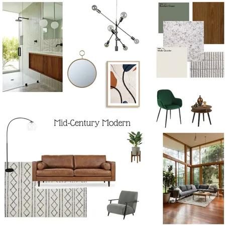 Mid-Century Modern Interior Design Mood Board by Angie Lambert on Style Sourcebook