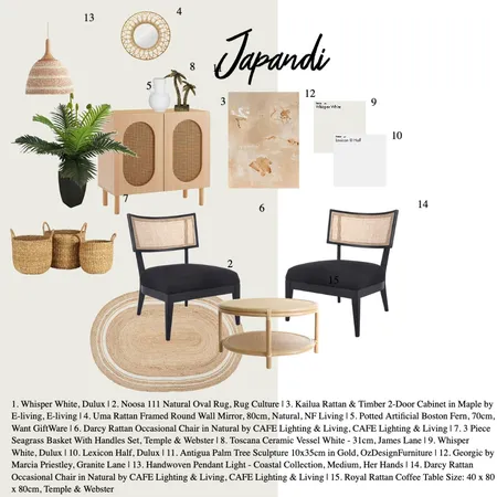 JAPANDI - Sample Board Interior Design Mood Board by NadyaAfri on Style Sourcebook