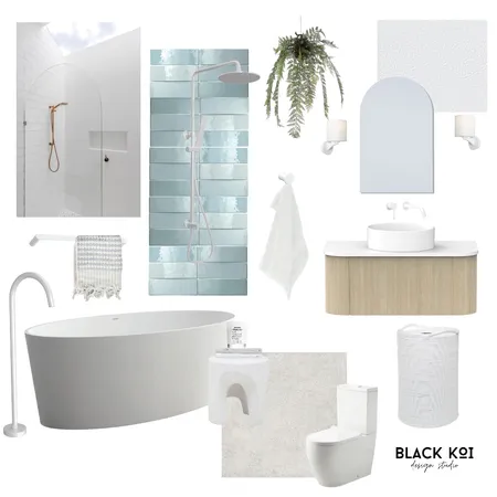 Mod 10  - Main Bathroom Interior Design Mood Board by Black Koi Design Studio on Style Sourcebook