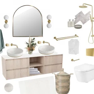 Rosie's Bathroom Sample Board Interior Design Mood Board by AJ Lawson Designs on Style Sourcebook