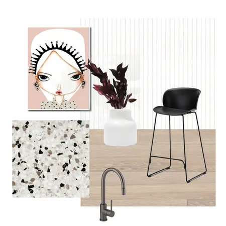 Pink & Black Terrazzo Kitchen Interior Design Mood Board by L3 Home on Style Sourcebook