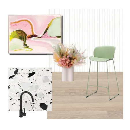 Green & Pink Eclectic Kitchen Interior Design Mood Board by L3 Home on Style Sourcebook
