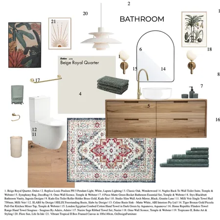 MOD9_BATHROOM Interior Design Mood Board by Sydney Kaplan on Style Sourcebook
