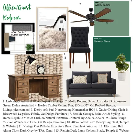 Office/Guest Bedroom Interior Design Mood Board by Kez1 on Style Sourcebook