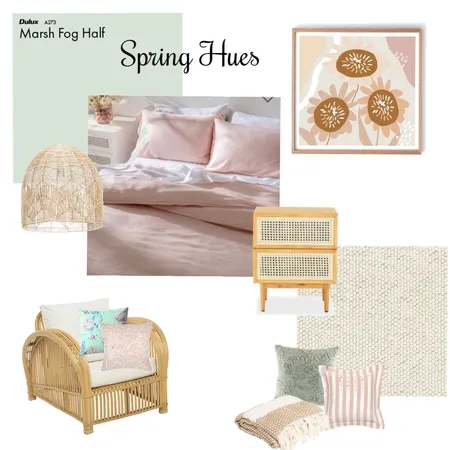 Spring Hues Bedroom Interior Design Mood Board by Holmesby Interiors on Style Sourcebook
