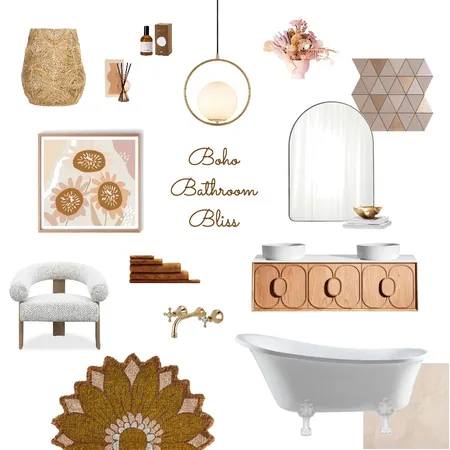 Boho Bathroom Interior Design Mood Board by Ciara Kelly on Style Sourcebook
