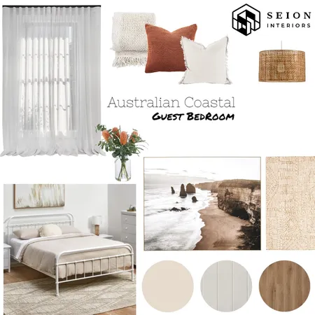 Australian Coastal Guest Bedroom Interior Design Mood Board by Seion Interiors on Style Sourcebook