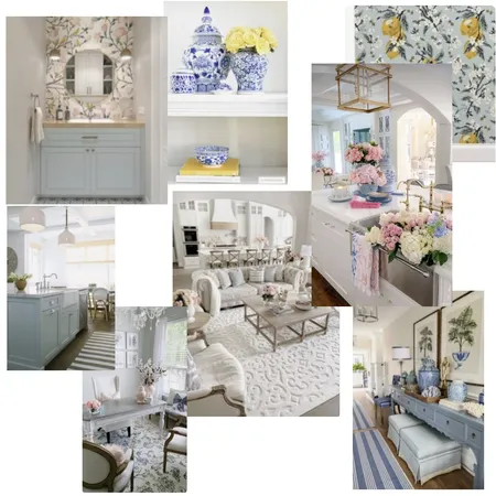 French Blue, Yellow and Blush Color Scheme Interior Design Mood Board by KristinH on Style Sourcebook