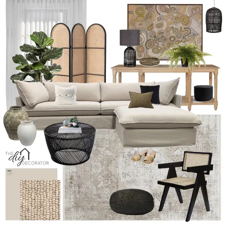 Neutral lounge room Interior Design Mood Board by Thediydecorator on Style Sourcebook