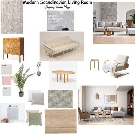 Modern Scandinavian Living Room Interior Design Mood Board by HBMonge on Style Sourcebook