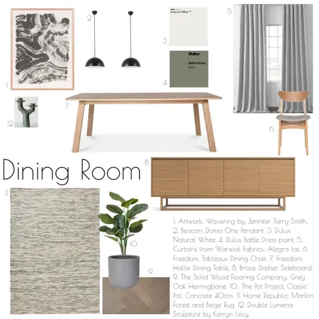 Sample Board mod 9 Dining Interior Design Mood Board by emmakrista on Style Sourcebook