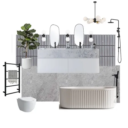 Monochromatic Bathroom Interior Design Mood Board by Pase & Co Designs on Style Sourcebook