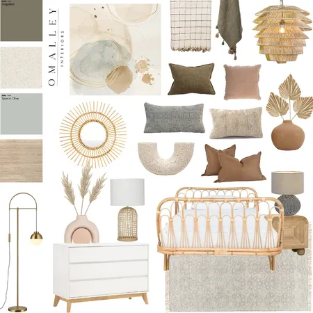 BLUSH, BLUE & OLIVE BOHO BEDROOM Interior Design Mood Board by The Styled Abode on Style Sourcebook