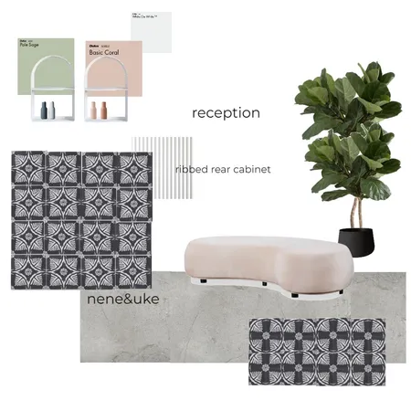 Black concrete /curve Reception Interior Design Mood Board by nene&uke on Style Sourcebook