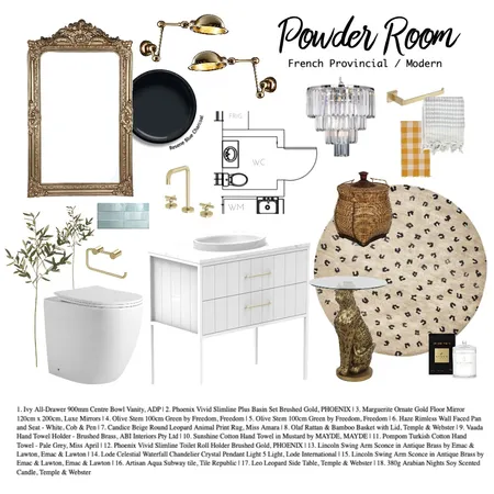 Powder Room Concept Interior Design Mood Board by Holly Interiors on Style Sourcebook