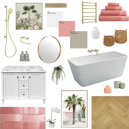 Pink and Green bathroom Interior Design Mood Board by HLSDesign on Style Sourcebook