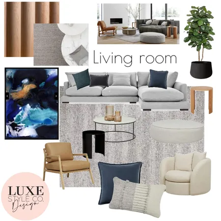 Contemporary Textural Livingroom Interior Design Mood Board by Luxe Style Co. on Style Sourcebook