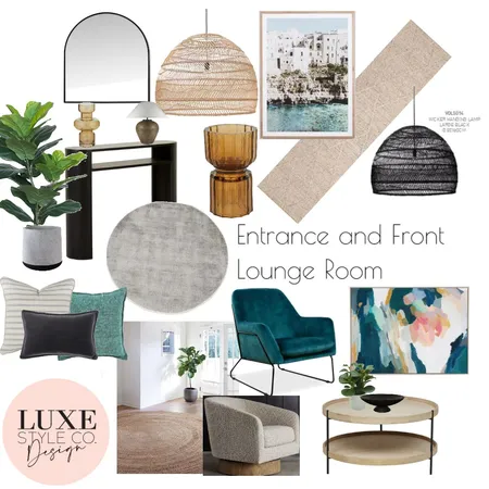 Entrance and front living room Interior Design Mood Board by Luxe Style Co. on Style Sourcebook