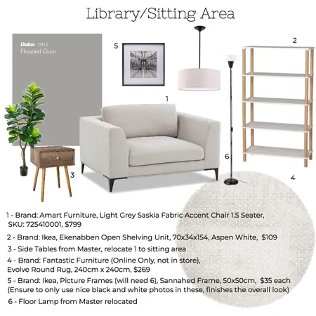 Library/Sitting Room Interior Design Mood Board by Stacey Newman Designs on Style Sourcebook