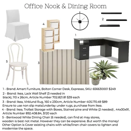 Office Nook & Dining Room Interior Design Mood Board by Stacey Newman Designs on Style Sourcebook