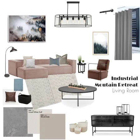 Industrial Mountain Retreat Living Room Interior Design Mood Board by Morganizing Co. on Style Sourcebook