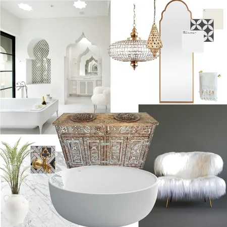 Modern Moroccan Bathroom Interior Design Mood Board by Darla Sweezey on Style Sourcebook