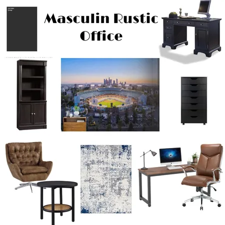 Masculin Rustic Office Interior Design Mood Board by Mary Helen Uplifting Designs on Style Sourcebook
